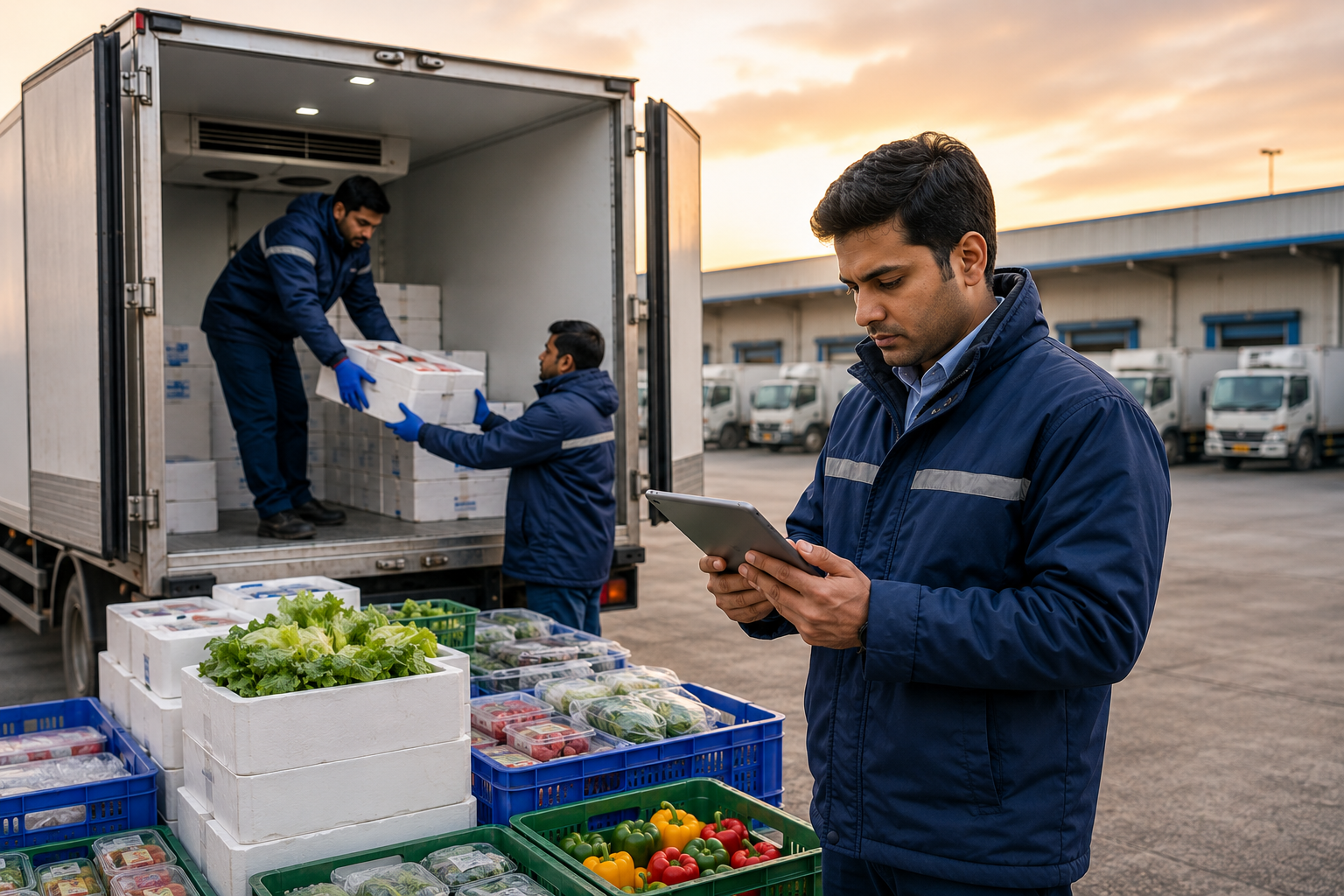 Infographic showing India cold chain logistics market size and growth outlook for 2026